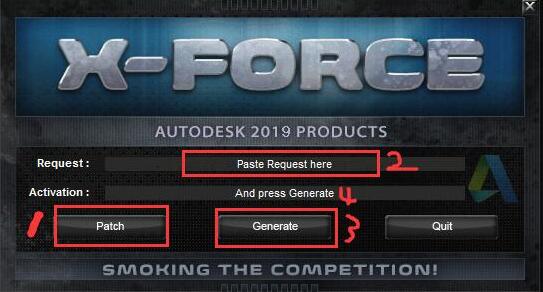 Autodesk2019全系列注册机 X-FORCE 免费绿色特别版(附序列号+使用方法) 32/64位