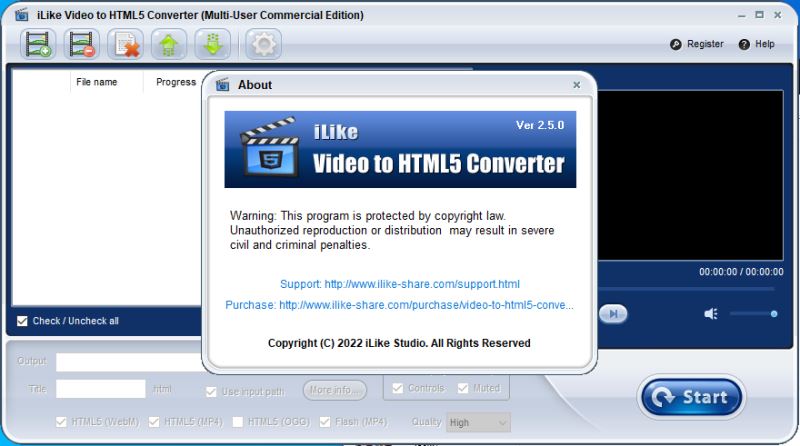视频转HTML5工具 iLike Video to HTML5 Converter v2.5.0.0 激活版