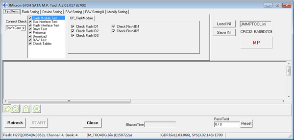 JMF670h主控开卡软件JMicron 670H SATA MP Tool v2.03.017 绿色免费版