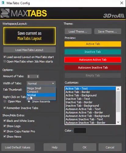 3DtoAll MAXTabs(MAX多项目预览切换插件) V1.3 For 3DS MAX 2015-2023 特别版