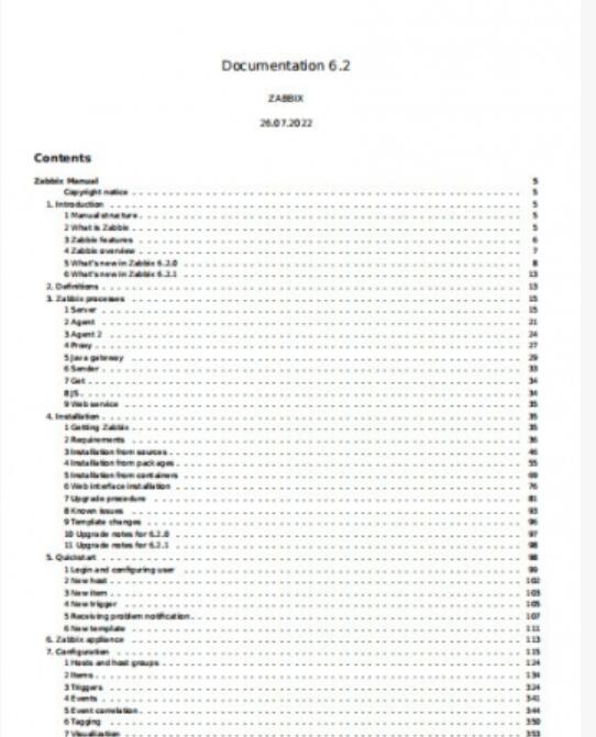 Zabbix6.0官方手册 2022 最新PDF高清版