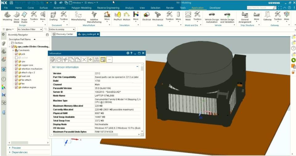 Siemens NX 2212 Build 1700 (NX 2212 Series) Win64 全新特别激活版